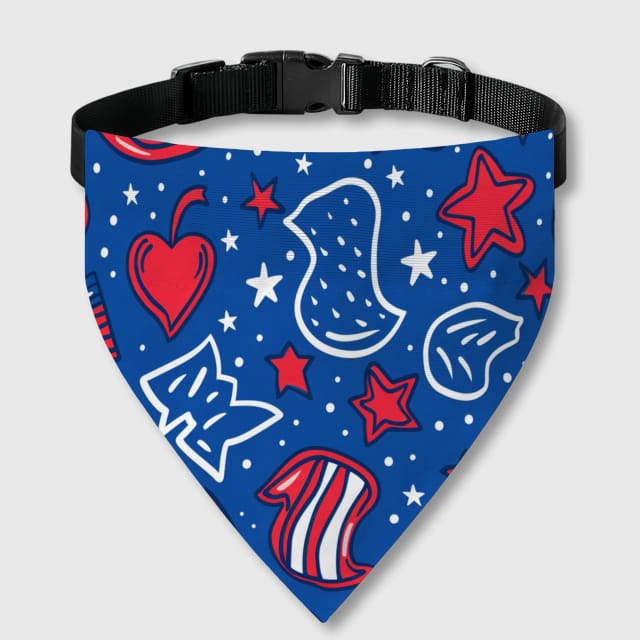 Patriotic Stars Pet Bandana for Dogs Cats 4th July Gift