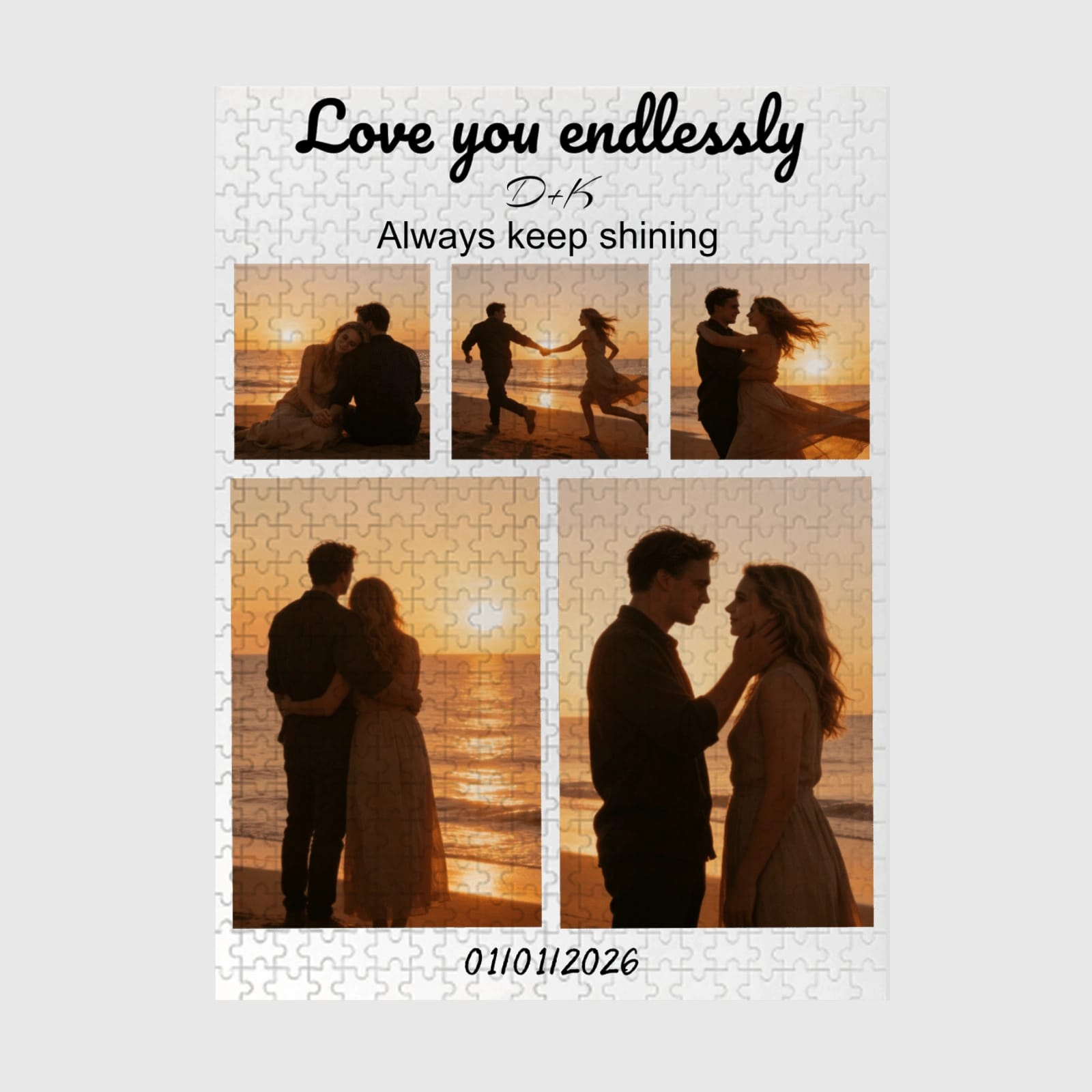Personalized Romantic Photo 500 Piece Puzzle for Couples