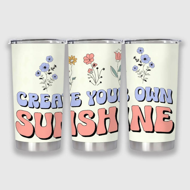 Floral Quote 20oz Insulated Tumbler for Women Gift