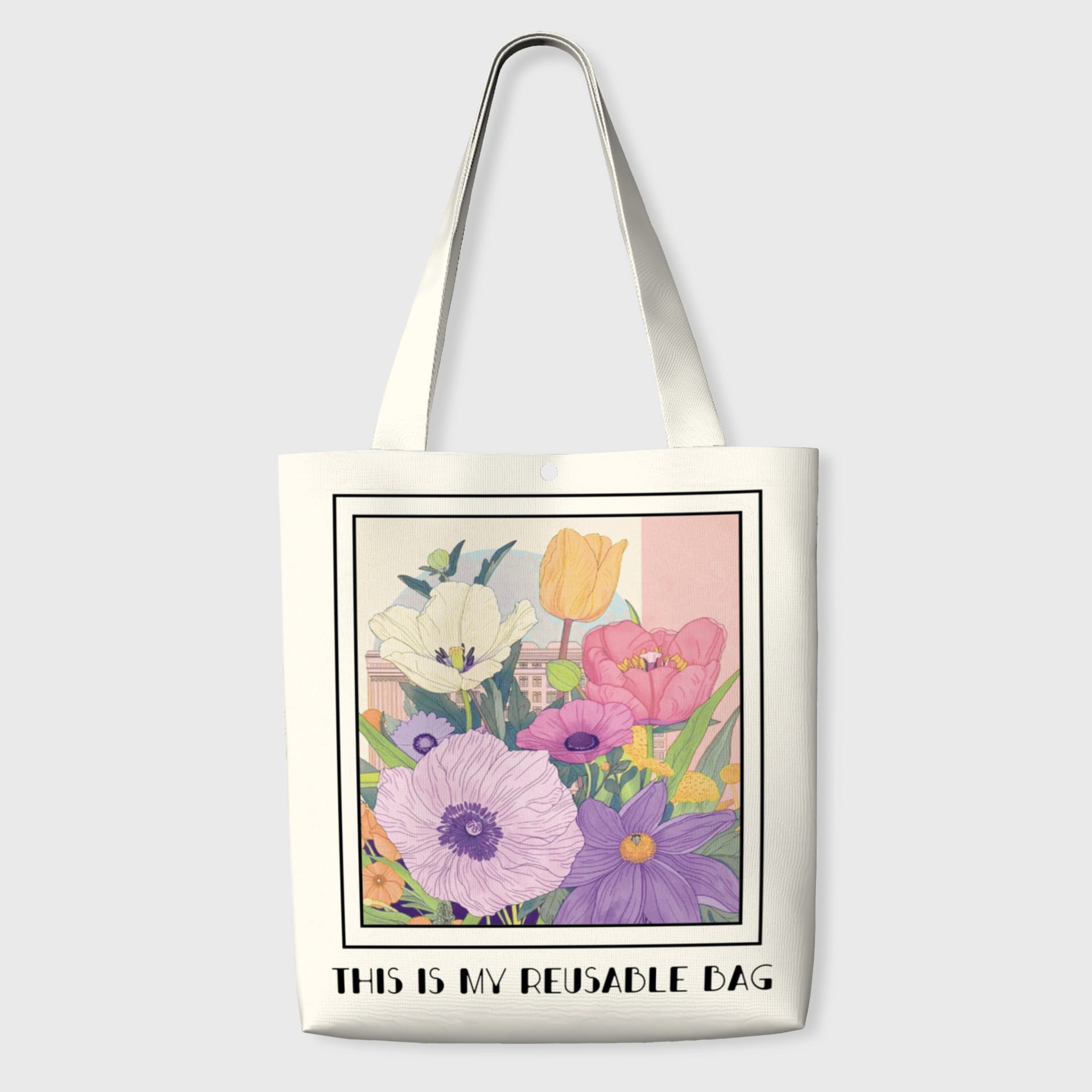 Vintage Floral Canvas Tote Bag for Daily Use & Gifting