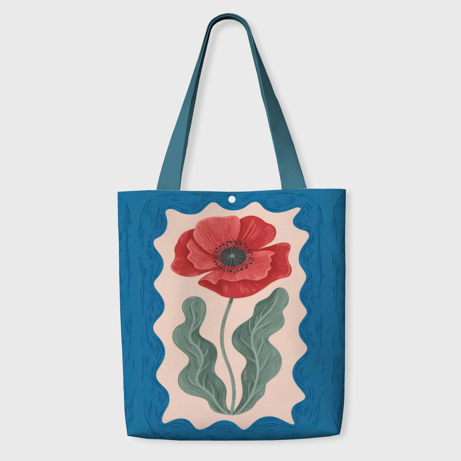 Red Poppy Floral Tote Bag for Women Daily Use Gift