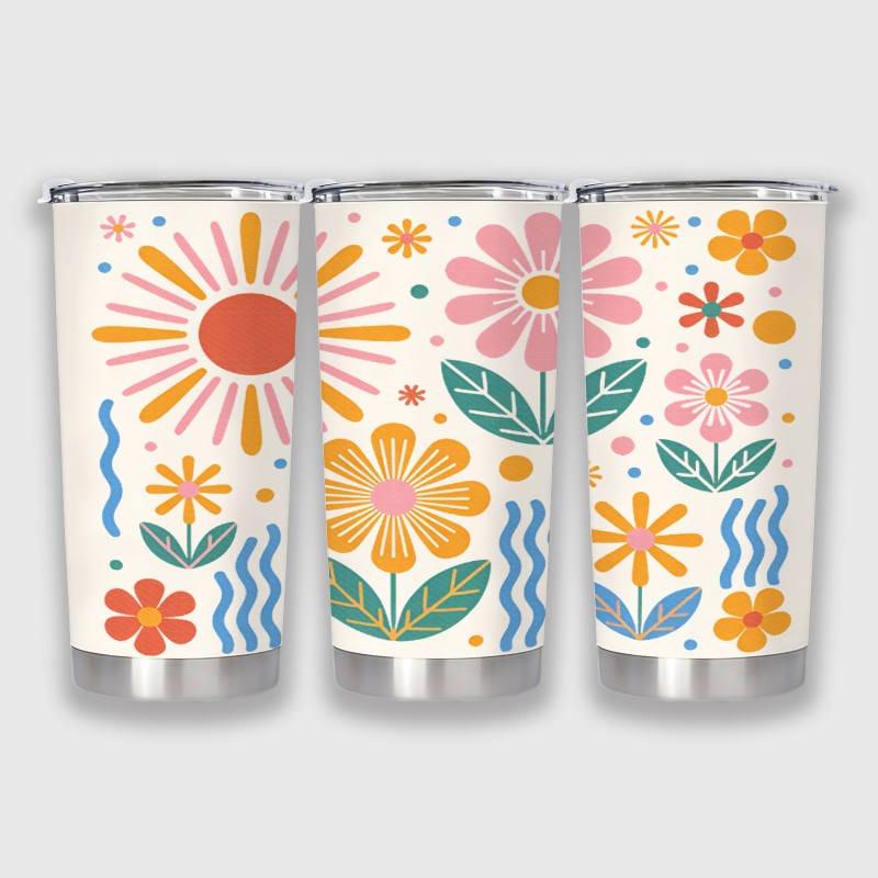 Boho Floral Sun 20oz Insulated Tumbler for Her Daily Use