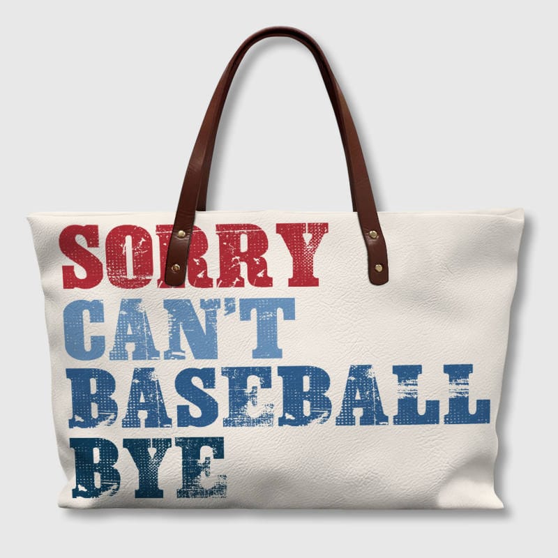 Baseball Quote Tote Bag for Sports Fans Daily Use