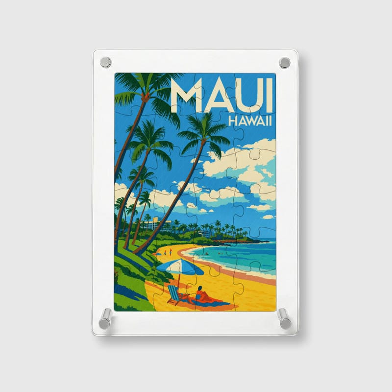 Maui Hawaii Beach Acrylic Puzzle for Beach Lovers Summer Gift