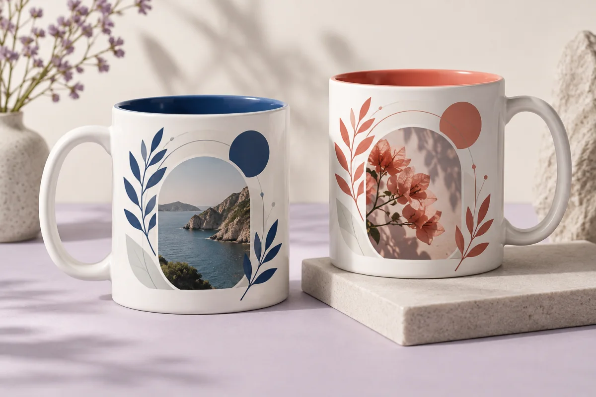 Personalized mugs with guided editable fields